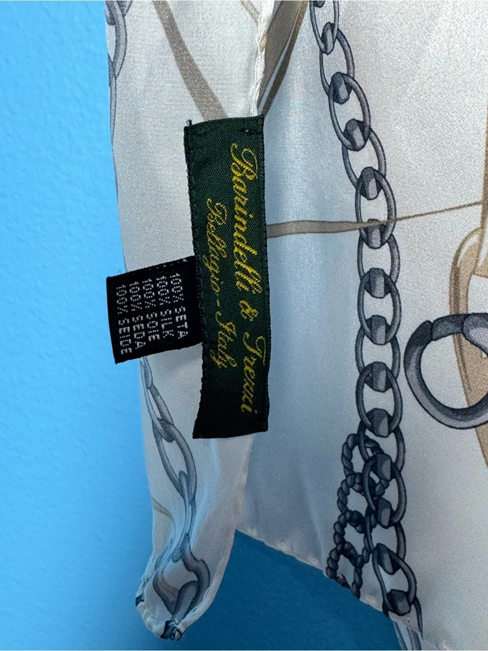 Barindelli & Trenni 100% Silk Chain Print Scarf